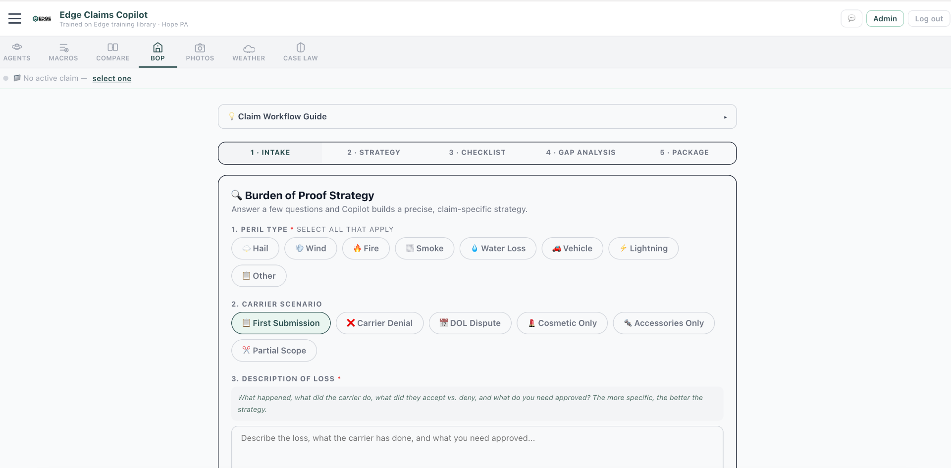 Burden of Proof Builder screenshot