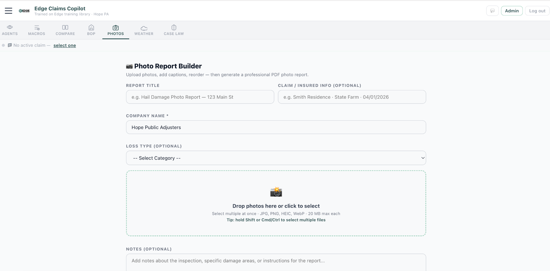 Photo Report Builder screenshot