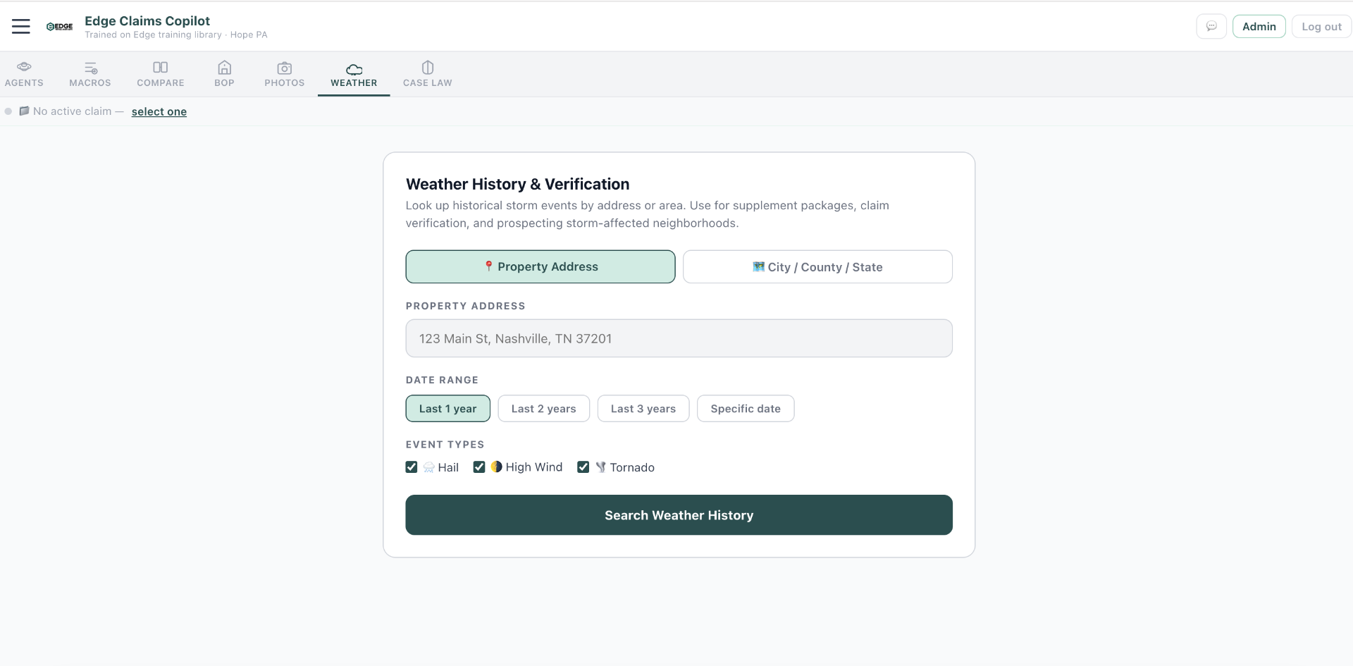 Weather Verification screenshot