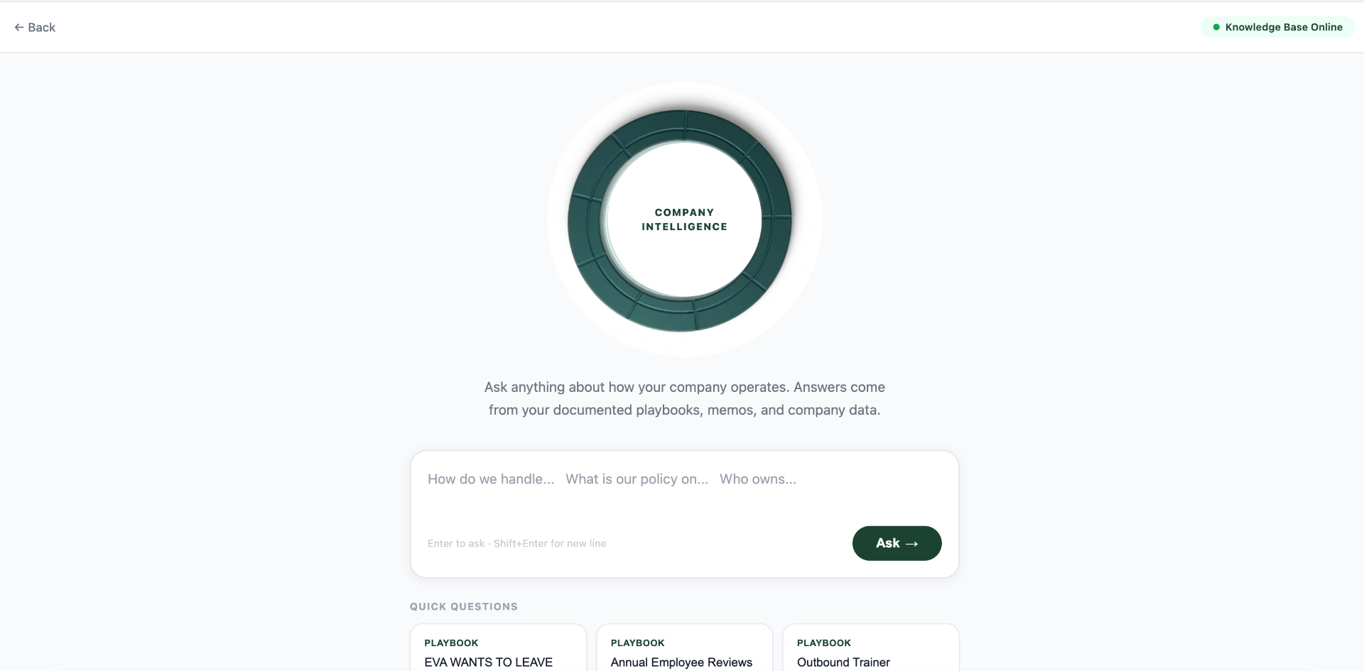 Your Company's Operating Brain screenshot